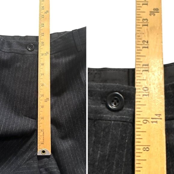 Dries Van Noten Pintriped wool/cashmere straight-leg cropped pants, Size 42 FR - Picture 12 of 14